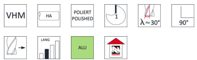 Jednoperno glodalo za aluminijum i plastiku - tvrdometalno - Image 2